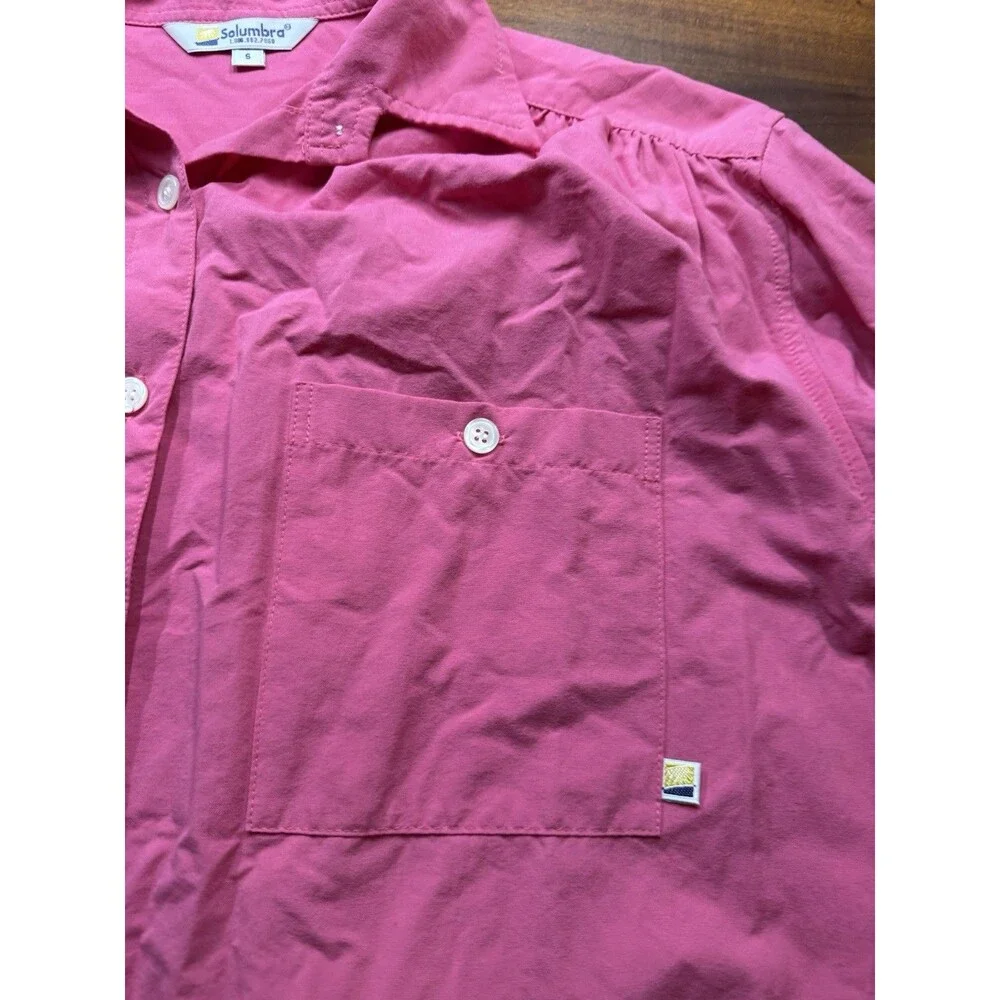 Solumbra Women S Pink Long Sleeve Sun Shirt Button Up Hiking Travel Vent